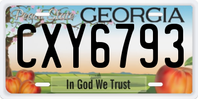 GA license plate CXY6793