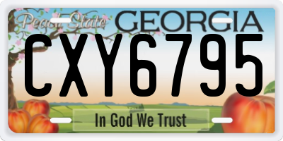 GA license plate CXY6795