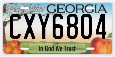 GA license plate CXY6804