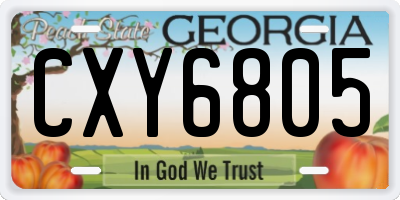 GA license plate CXY6805