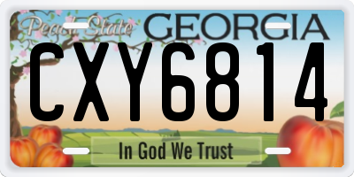 GA license plate CXY6814