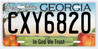 GA license plate CXY6820