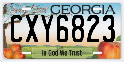 GA license plate CXY6823
