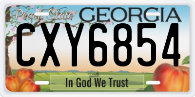 GA license plate CXY6854