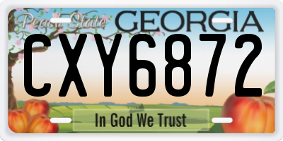 GA license plate CXY6872