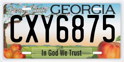 GA license plate CXY6875