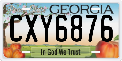 GA license plate CXY6876
