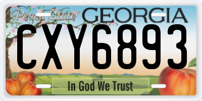 GA license plate CXY6893