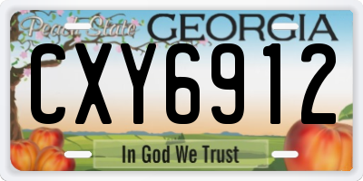 GA license plate CXY6912