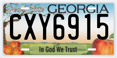 GA license plate CXY6915