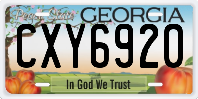GA license plate CXY6920
