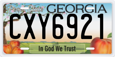GA license plate CXY6921