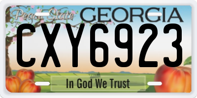 GA license plate CXY6923