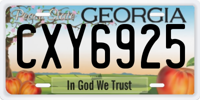 GA license plate CXY6925