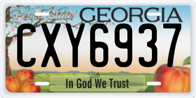 GA license plate CXY6937