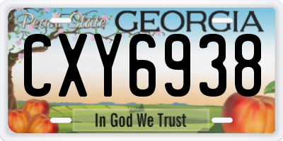 GA license plate CXY6938