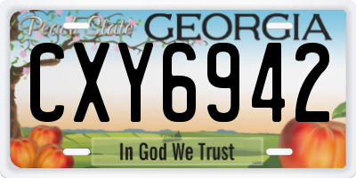 GA license plate CXY6942