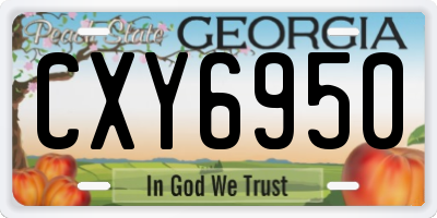 GA license plate CXY6950