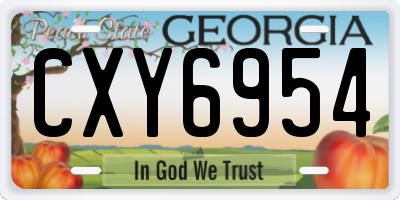 GA license plate CXY6954