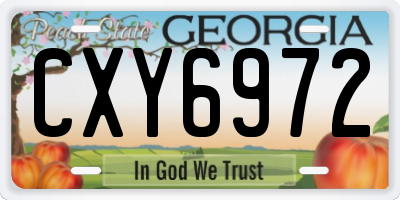GA license plate CXY6972