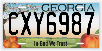 GA license plate CXY6987