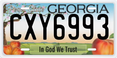 GA license plate CXY6993