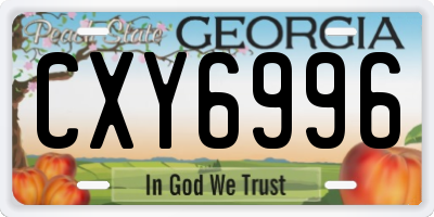 GA license plate CXY6996