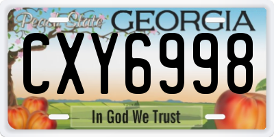GA license plate CXY6998