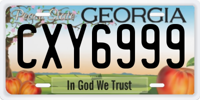 GA license plate CXY6999