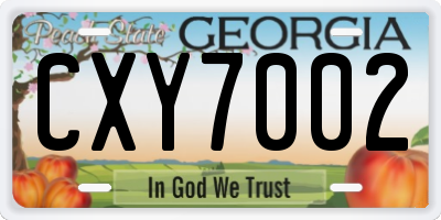 GA license plate CXY7002