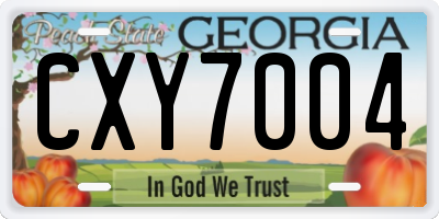 GA license plate CXY7004