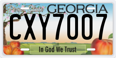 GA license plate CXY7007