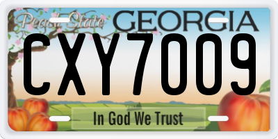 GA license plate CXY7009