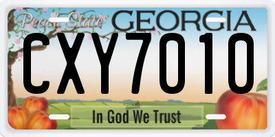 GA license plate CXY7010