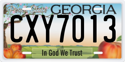 GA license plate CXY7013