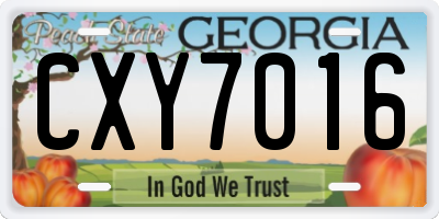 GA license plate CXY7016