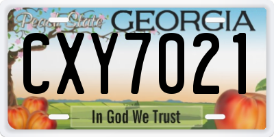 GA license plate CXY7021