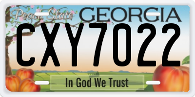 GA license plate CXY7022