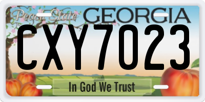 GA license plate CXY7023