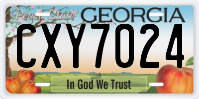 GA license plate CXY7024