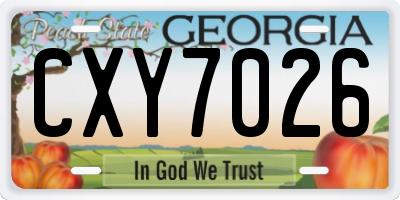GA license plate CXY7026