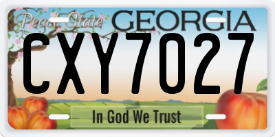 GA license plate CXY7027