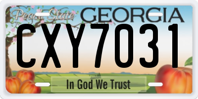 GA license plate CXY7031