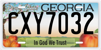 GA license plate CXY7032