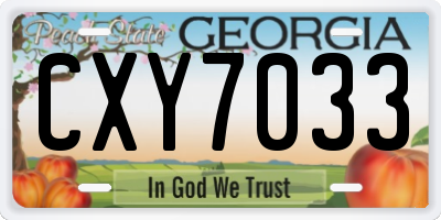 GA license plate CXY7033