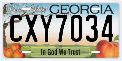 GA license plate CXY7034