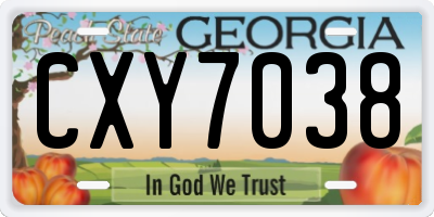 GA license plate CXY7038