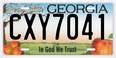 GA license plate CXY7041