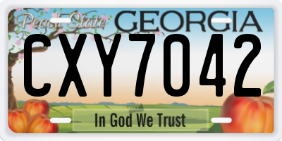 GA license plate CXY7042