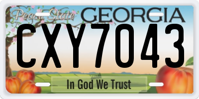GA license plate CXY7043